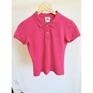 Lacoste Bright Pink Polo Short Womens Size 38 US 6 Crocodile
